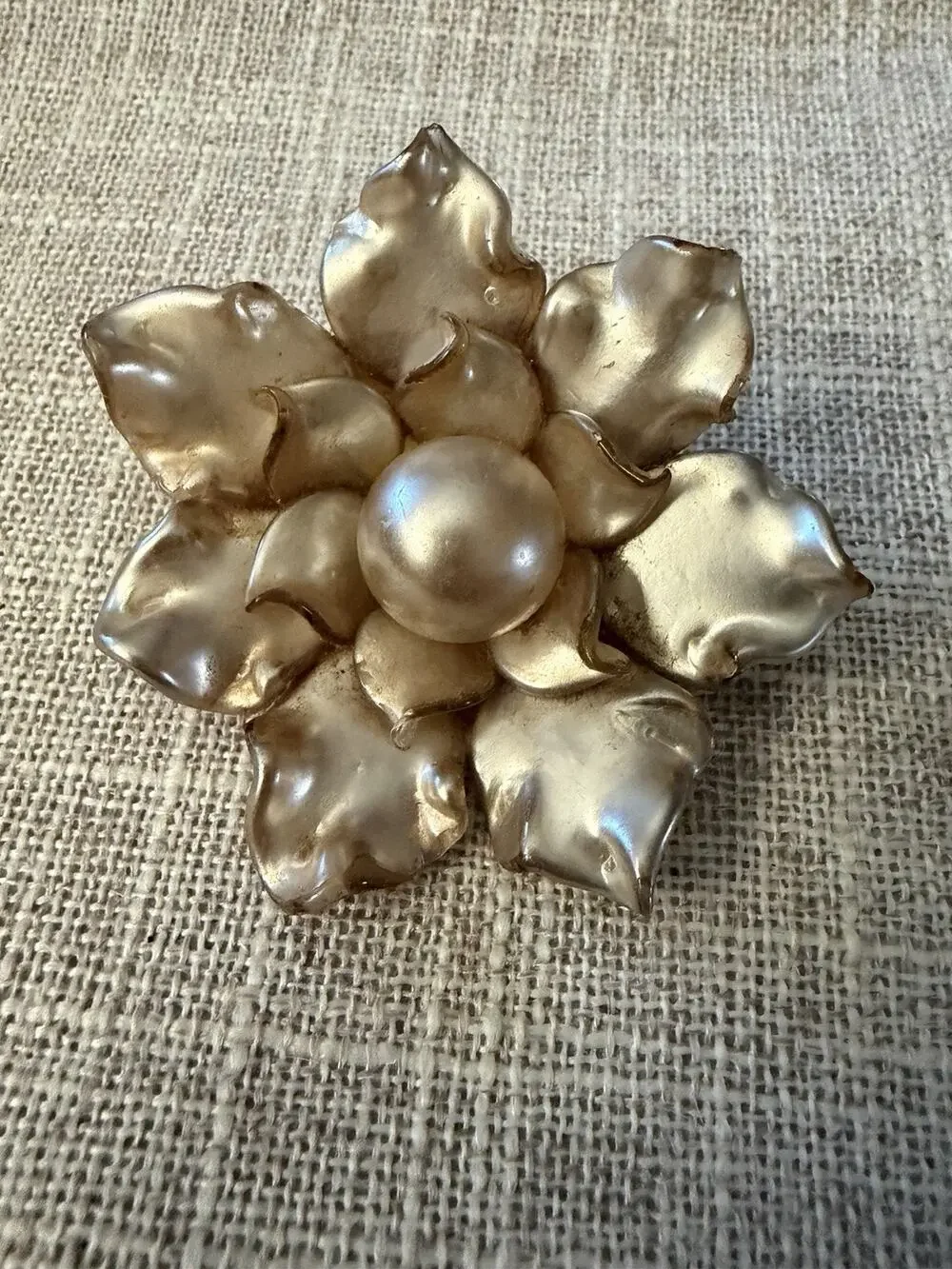 Vintage Pearl & Petal Floral Brooch | Mid-Century Accessory